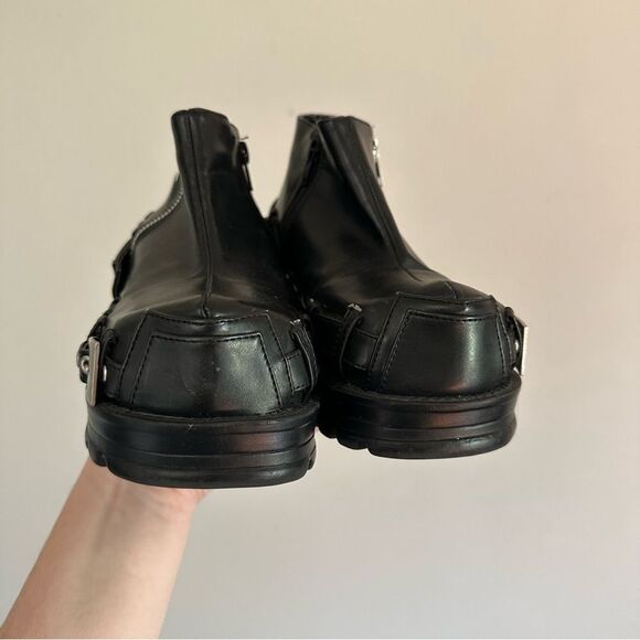 Demonia Black Vintage Y2k Goth Vegan Leather Platform Pirate Lugged Ankle Boots - Picture 5 of 10